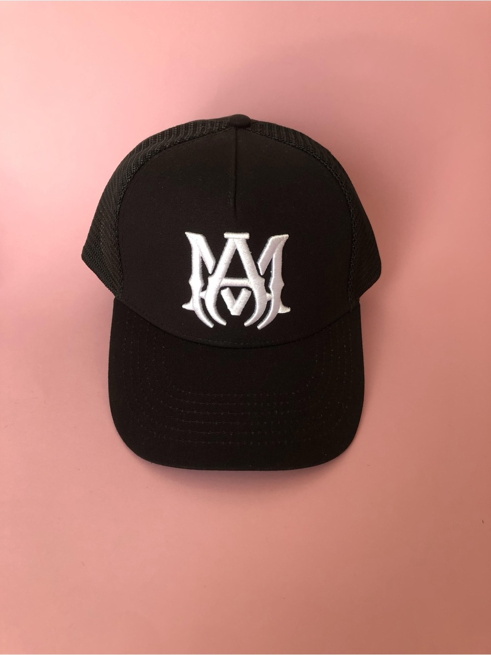 AMIRI Black Trucker Hat Embroidered AM Logo Unisex Sun Hat - Picture 2 of 13